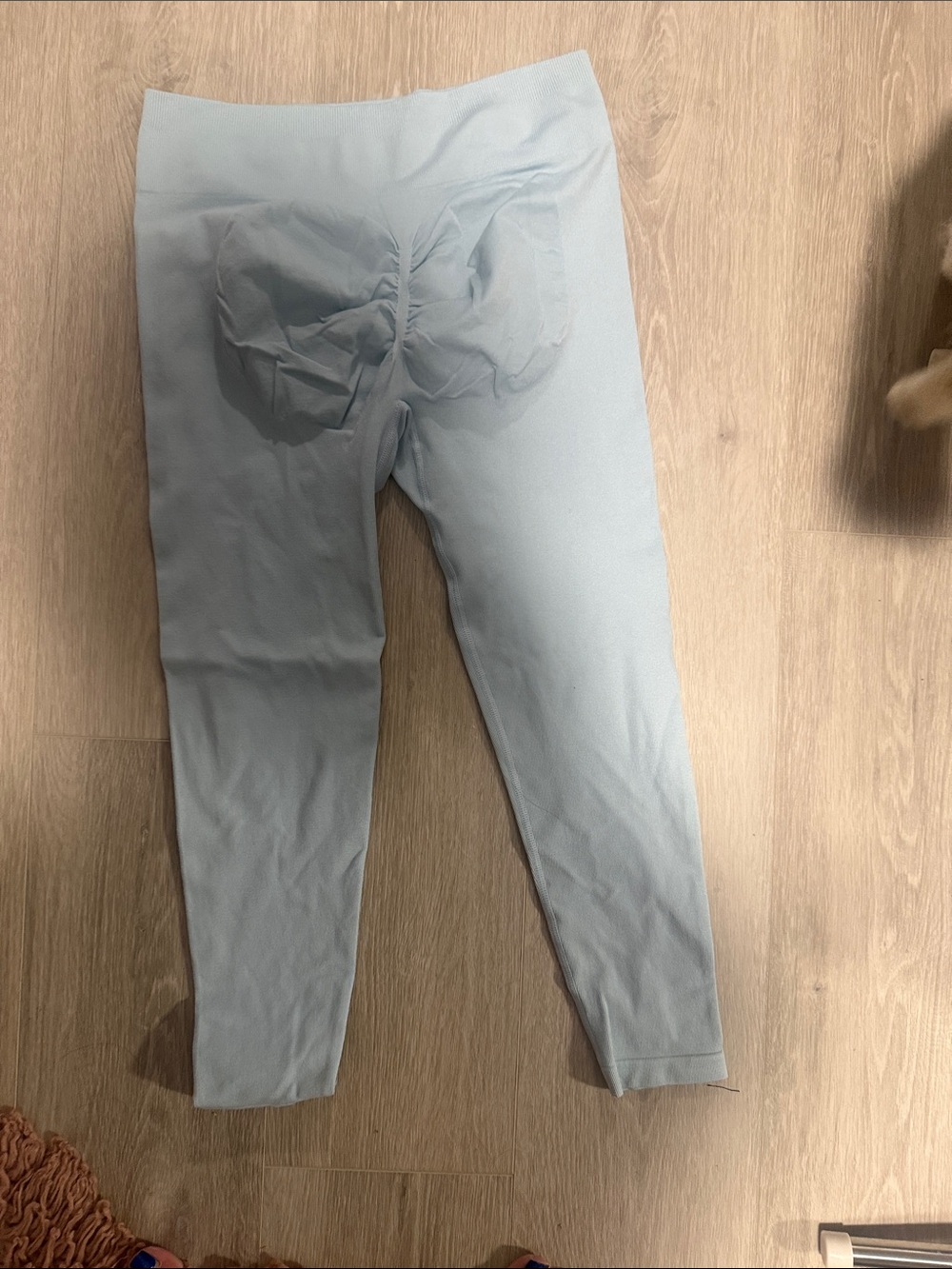 Light Blue Leggings with Ruched Back Detail